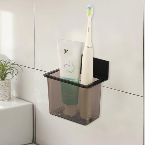 Modern Black Clear Plastic Toothbrush Holder Set