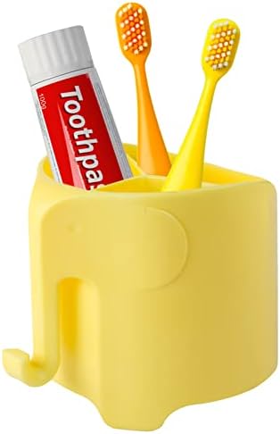 Elephant Toothbrush Holder for Kids with Suction Cup Latex Safety