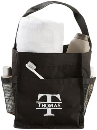 Personalization Universe LNG Last Name Embroidered Shower Caddy