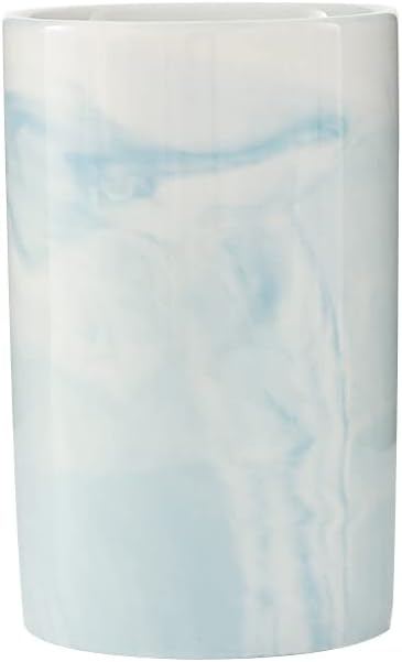 Ceramic Toothbrush Holder with Marble Pattern 300ml Blue