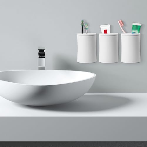 Perfect Space-Saving 3-Piece Magnetic Wall-Mounted Toothbrush Holder