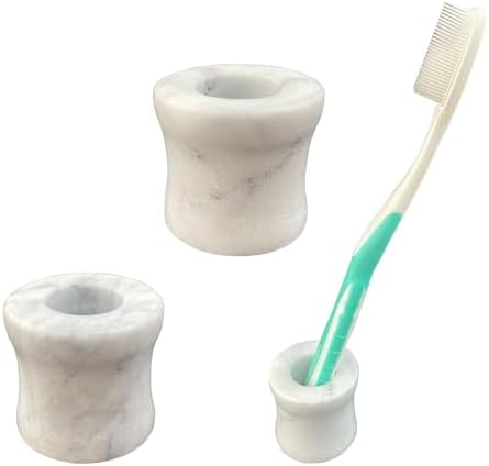 Natural Marble Toothbrush Holder Set