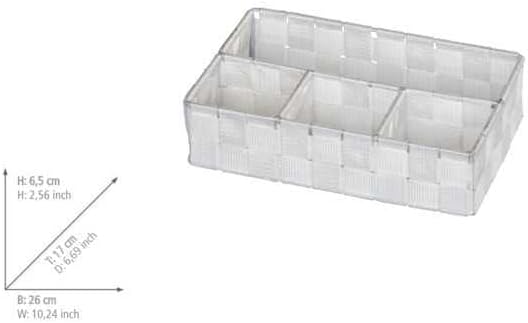 WENKO Adria Small Organizer with Four Separations White