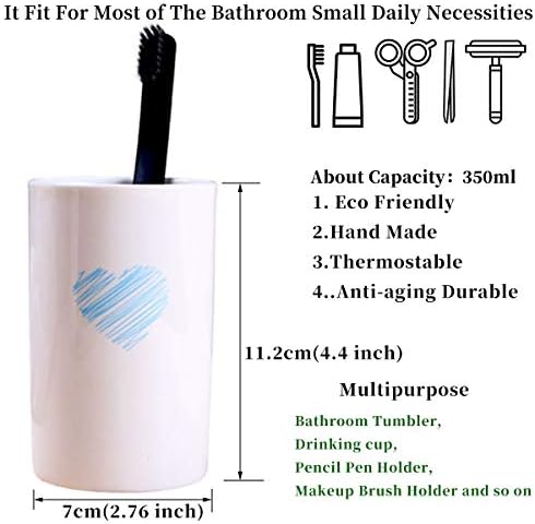 Stylish Ceramic Tumbler Cup for Toothbrush More