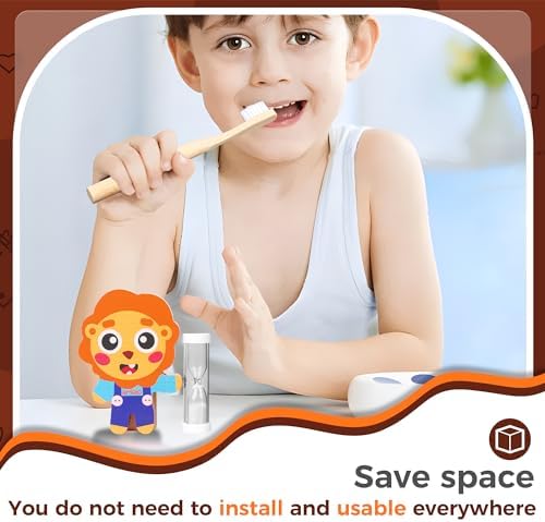 Arielo Lion Toothbrush Holder - 3-MIN Timer Kids Oral Care Tool