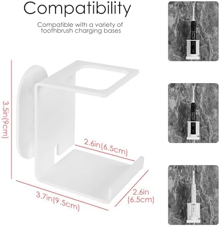 Electric Toothbrush Holder Wall Mount 2 Pack White