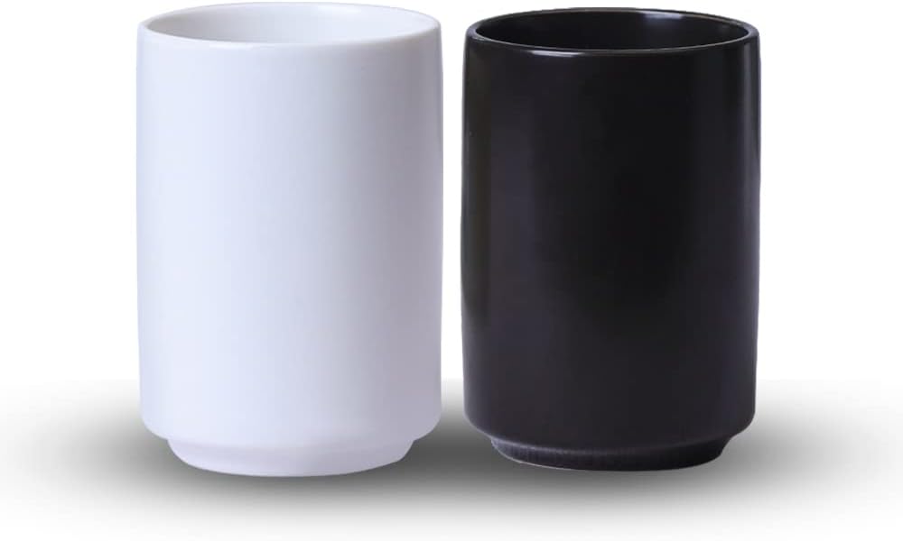 Ceramic Cup Holder 2 Pcs White Black