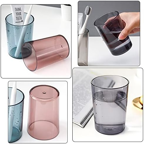 Awhale 3-Piece Toothbrush Mouthwash Holder Set Blue Pink Purple