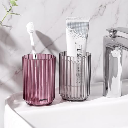 2Pack Toothbrush Cup Holder Set with Blue and Pink Tumbler