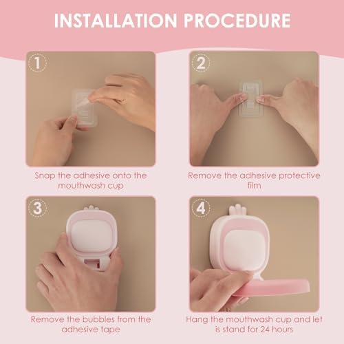 Durable Pink Toothbrush Holder WallsMounted
