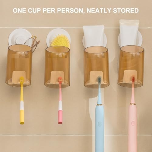 White Compact Wall-Mounted Toothbrush Holder