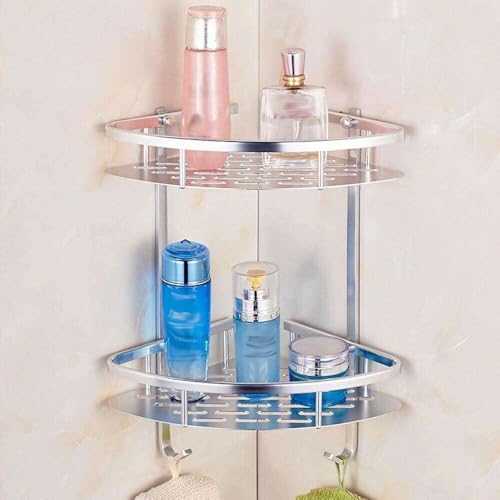 High-Capacity Aluminum Silver Wall Organizer for Bathrooms