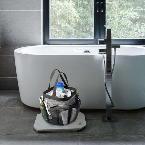 LKOP 2 Pack Mesh Shower Caddy with 8 Pockets Black