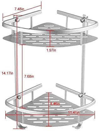 High-Capacity Aluminum Silver Wall Organizer for Bathrooms