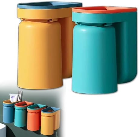 Buyscoole-in- Toothbrush Mouthwash Holder GreenYellow