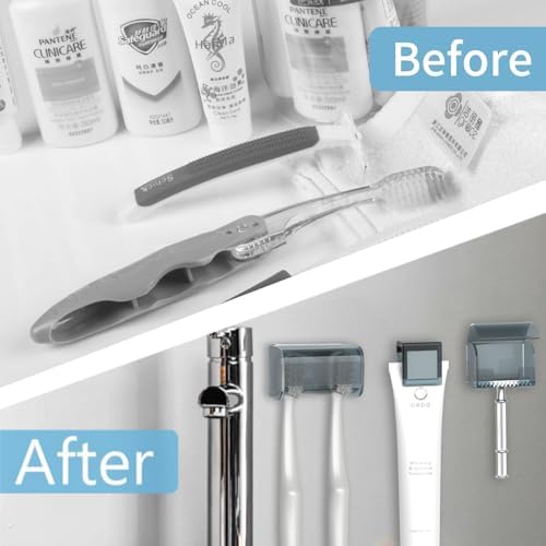 High-Quality 3-Pack Wall-Mounted Toothbrush Razor Holder