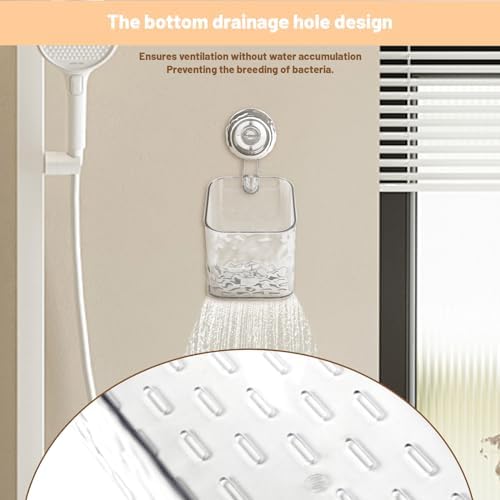 Greraes Clear Acrylic Shower Caddy Suction Cup Shelf
