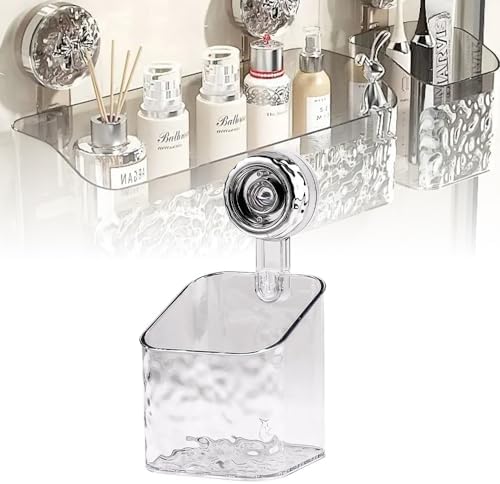 Greraes Clear Acrylic Shower Caddy Suction Cup Shelf