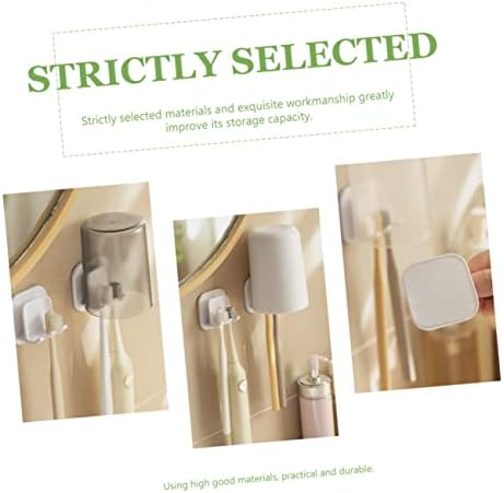 3-Piece Wall Toothbrush Holder Gargle Cup Organizer White