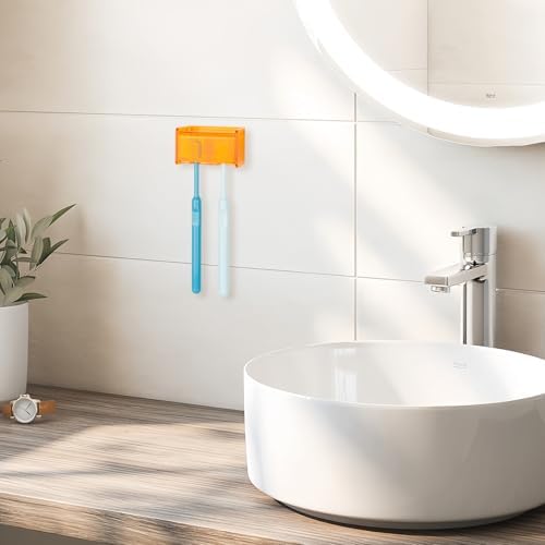 LUEXBOXToothbrush Holder Wall Mounted Storage Organizer Orange