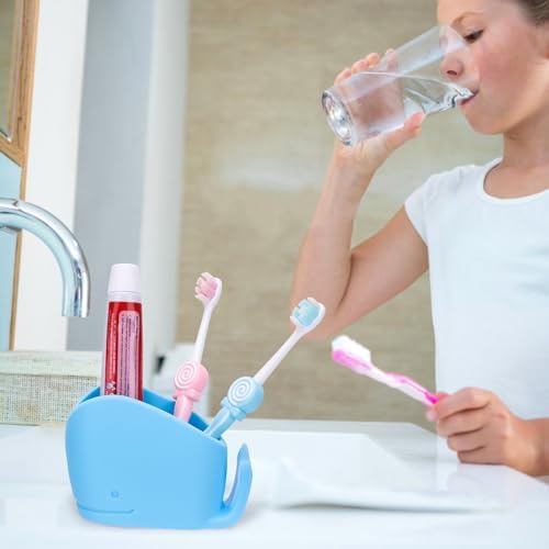 2Pcs Cute Kids Whale Toothbrush Holder