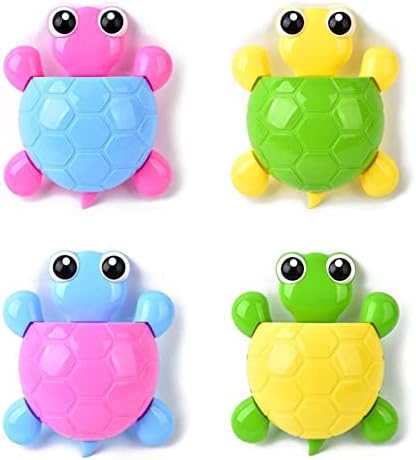 Cute Turtle Toothbrush Holder - Wall-Mounted Suction Cup Design for Elegance