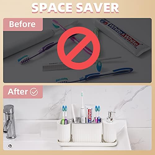 VITVITI Plastic Toothbrush Holder Set for Bathroom Organizer