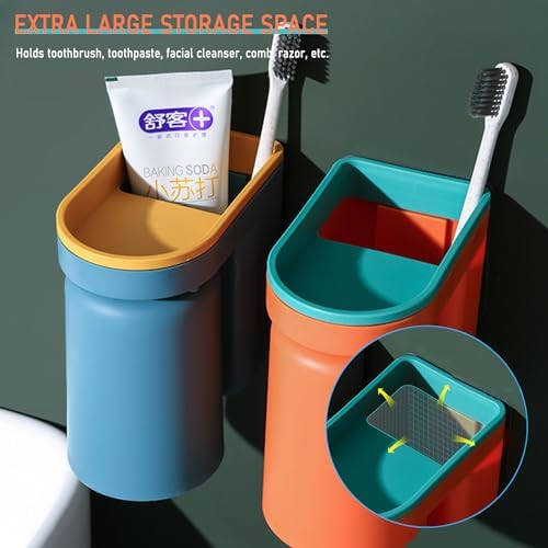 Buyscoole-in- Toothbrush Mouthwash Holder GreenYellow