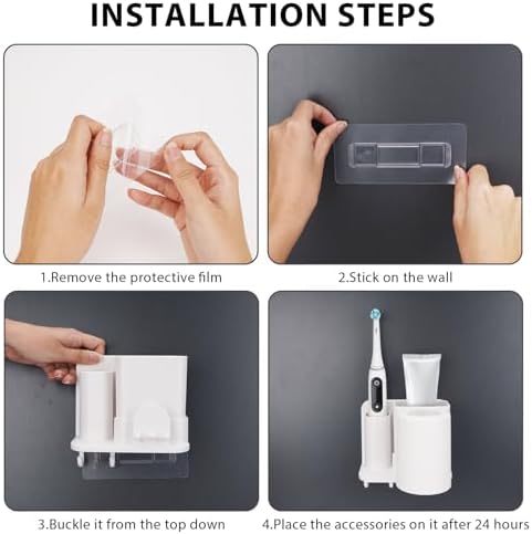 Space-Saving Toothbrush Mouthwash Holder for Bathrooms