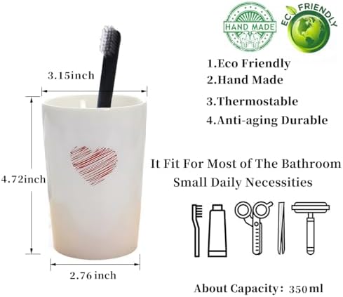 White Ceramic Tumbler Cup for Bathroom Toothpaste Holders