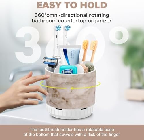 360 Rotating Marble Oral Care Holder