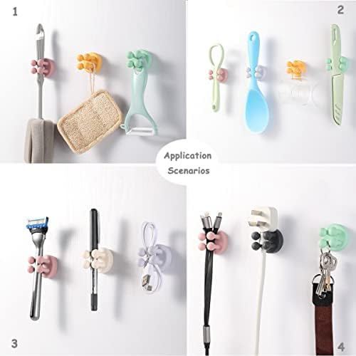 6 Pcs Silicone Waterproof Toothbrush Holders with Hooks