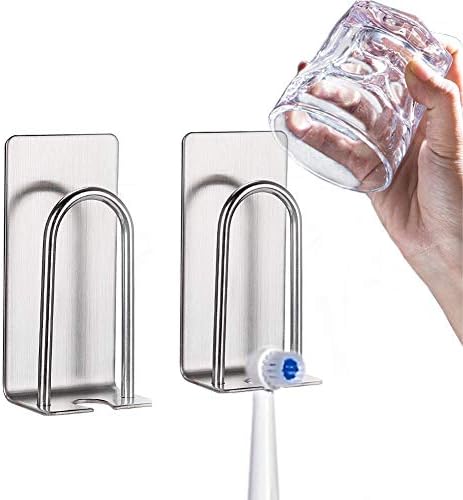 Reduce clutter 2Pack Stainless Steel Toothbrush Holder for Walls Counters