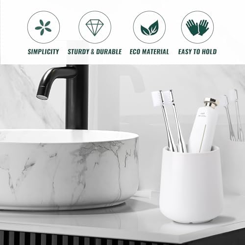 BosilunLife Ceramic Toothbrush Holder 13Oz White