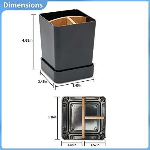 Small Black Bamboo Toothbrush Holder Set