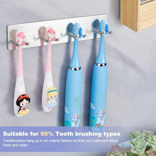 Sturdy Stainless Steel Toothbrush Holder with 3M Adhesive for bathrooms