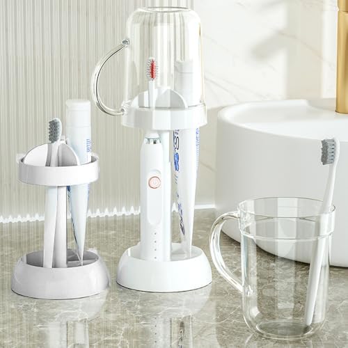 Iosjeude Toothbrush Holder with Cover 3 Slots Electric