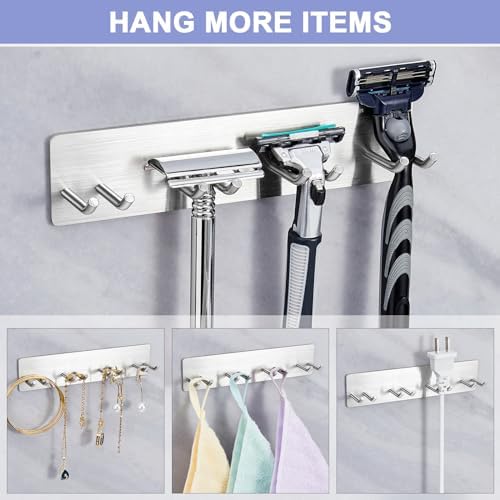 Sturdy Stainless Steel Toothbrush Holder with 3M Adhesive for bathrooms