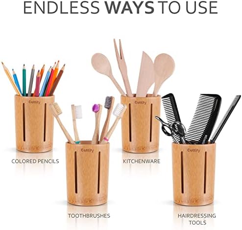 Bamboo Toothbrush Holder Drainage 360 Air Flow Water-Resistant