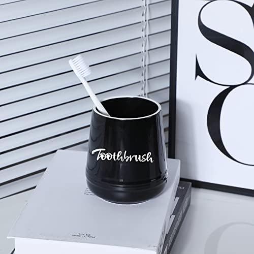 LEETOOYI Porcelain Toothbrush Holder Black