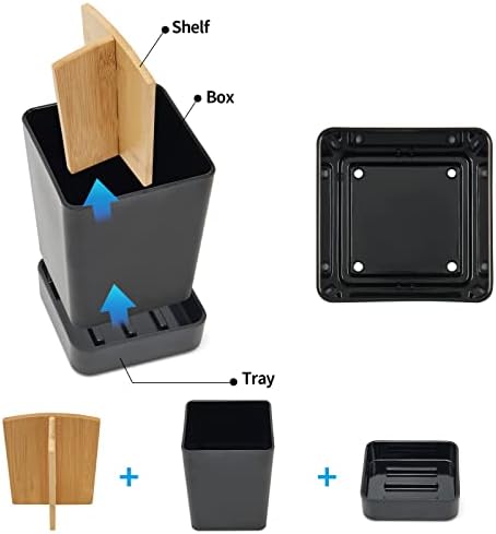 Small Black Bamboo Toothbrush Holder Set