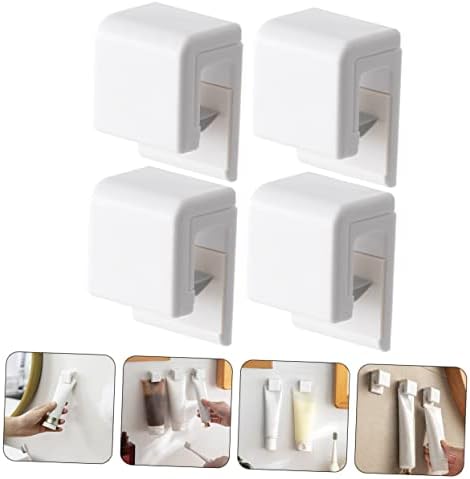4pcs Wall Clips for Bathroom Toothpaste Holder and Toothbrush Stand