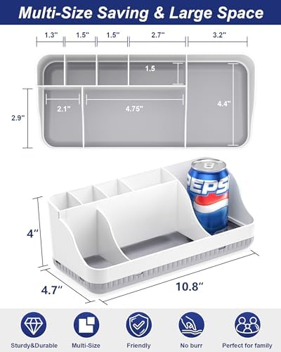 Homtalker Toothbrush Holder 7 Slots Anti-Slip Bathroom Organizer
