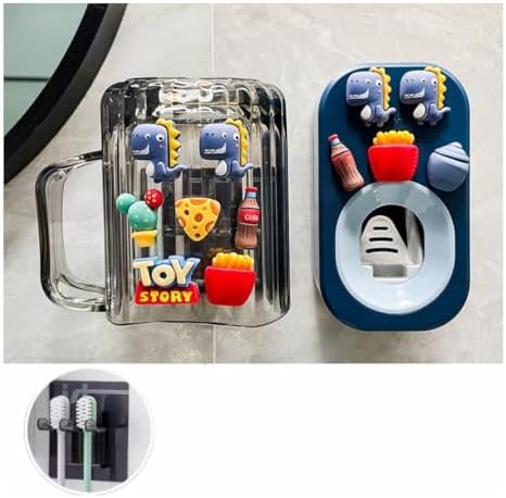 Dinosaur-Themed Automatic Toothpaste Dispenser Set for Kids
