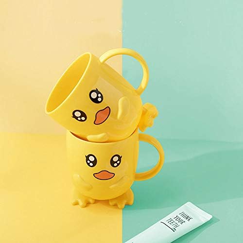 Unbreakable Toothbrush Toothpaste Holder 340ml Cartoon Duck Tumbler with Cup for Kids