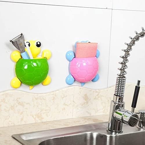Cute Turtle Toothbrush Holder - Wall-Mounted Suction Cup Design for Elegance