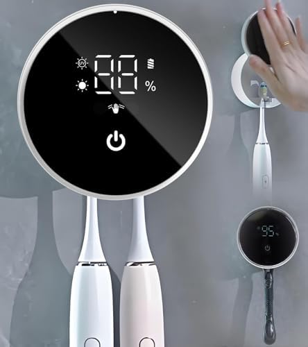 Compact Wall-Mounted Toothbrush Razor Holder with Smart Sensors