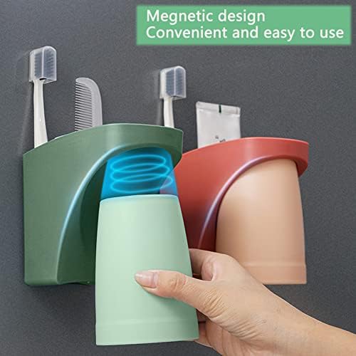 Magnetic Cup Toothbrush Holder compact easy to use drill-free space-saving design