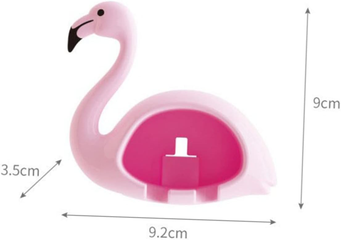 Flamingo Toothbrush Holder for Two Easy Suction Wall Toothbrush Case