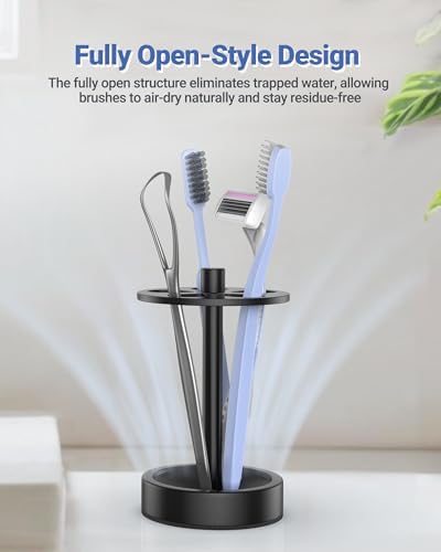 Black Toothbrush Holder Stand for Bathroom